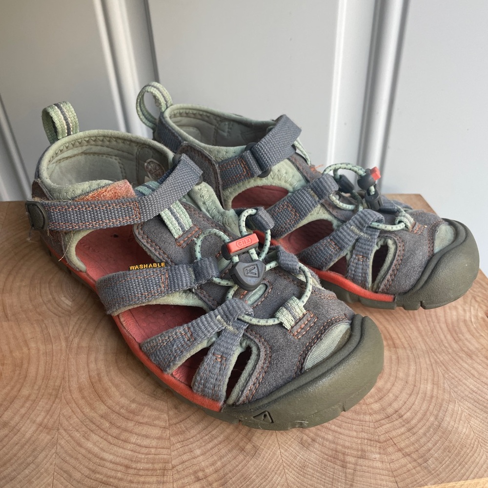 Keen Kids Gray and Coral Closed-Toe Sport Sandals